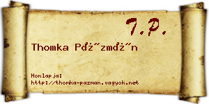 Thomka Pázmán névjegykártya